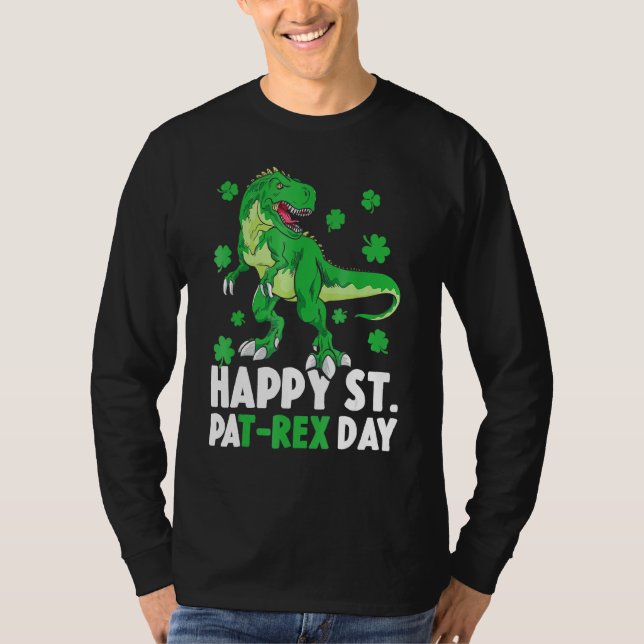 Camiseta Feliz Día de San Patricio por los Rex Dinosaurios (Anverso)