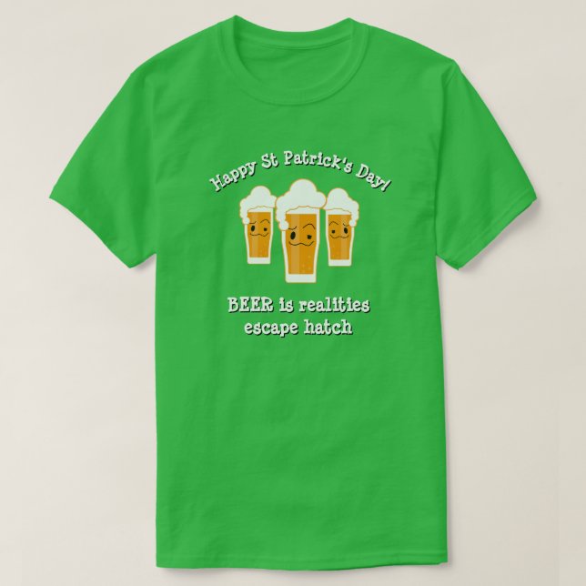 Camiseta Feliz Día de San Patricio REALIDADES DE CERVEZAS E (Diseño del anverso)