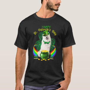 Camiseta Feliz Día de San Patricio Samoyed Leprechaun Gorra