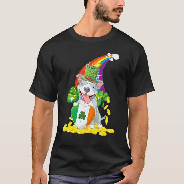 Camiseta Feliz Día De San Patricio Shamrock Bulldog Irlandé (Anverso)