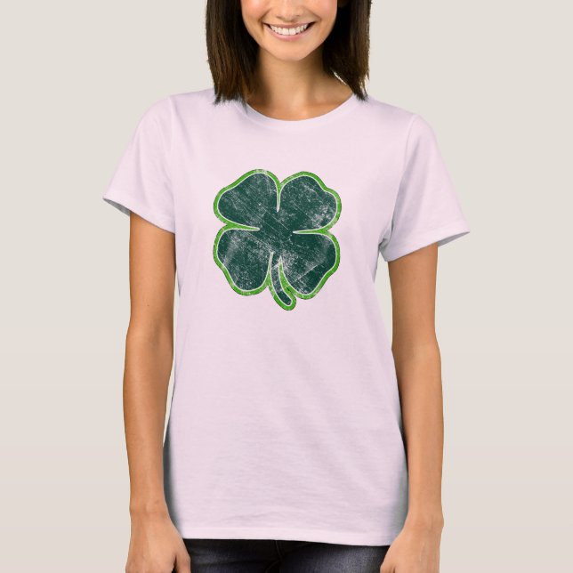 Camiseta Feliz Día de San Patricio, Shamrock Grunge T-Shirt (Anverso)