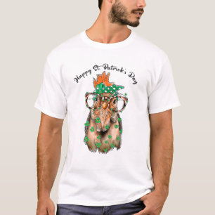 Camiseta Feliz Día de San Patricio Shamrock Leaf Chicken Le