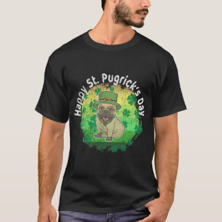 Camiseta Feliz día de San Patricio St Pugricks Pug Atardece