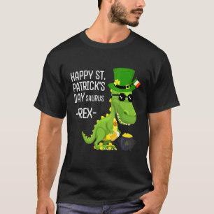 Camiseta Feliz Día de San Patricio, Suraus T Rex Green Lepr