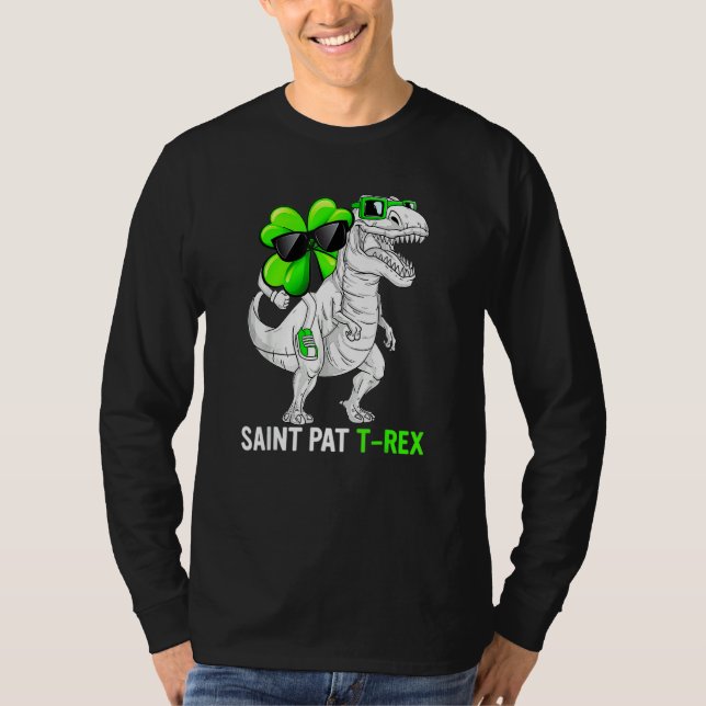 Camiseta Feliz Día de San Patricio T Rex San Patricio Dinos (Anverso)