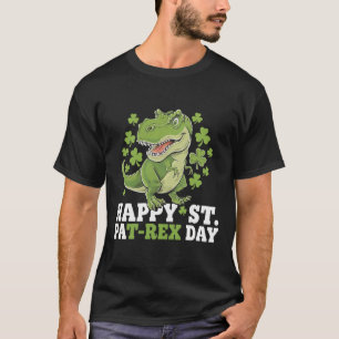 Camiseta Feliz día de San Patricio T-rex y tréboles día de 