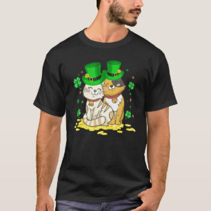 Camiseta Feliz día de San Patricio Trébol,Gato Amor, Patric