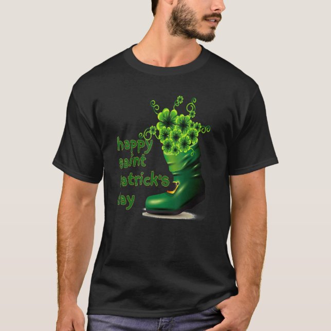 Camiseta Feliz Día de San Patricio Zapato Verde Shamroc (Anverso)