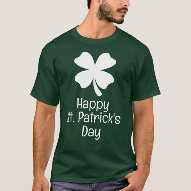 Camiseta Feliz Día de San Patrick, familia de Shamrock verd (Anverso)
