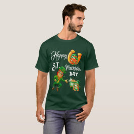 Camiseta Feliz Día de San Patrón Lucky Leprechaun Pot de Or
