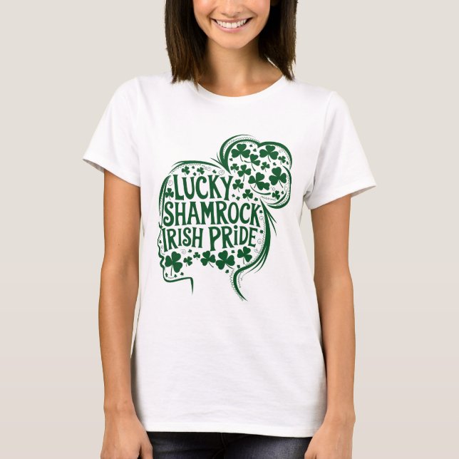 Camiseta Feliz Día de San Patrón Shamrock - Saint Patric (Anverso)