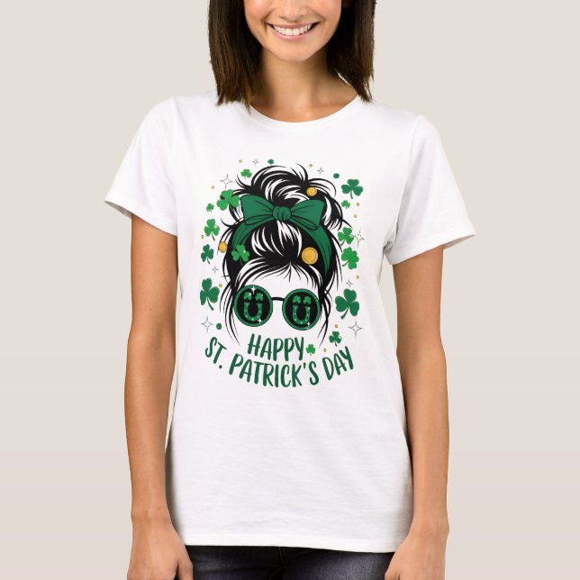 Camiseta Feliz Día de San Patrón Shamrock - Saint Patric (Anverso)