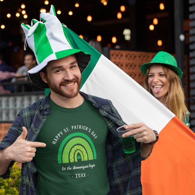 Camiseta Feliz Día de San Patrón Verde Arcoiris Irlandés Sh (Subido por el creador)