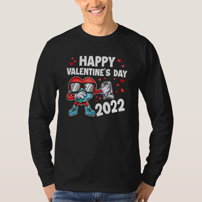 Camiseta Feliz Día de San Valentín 2022 Dabbing Heart Dab F (Anverso)