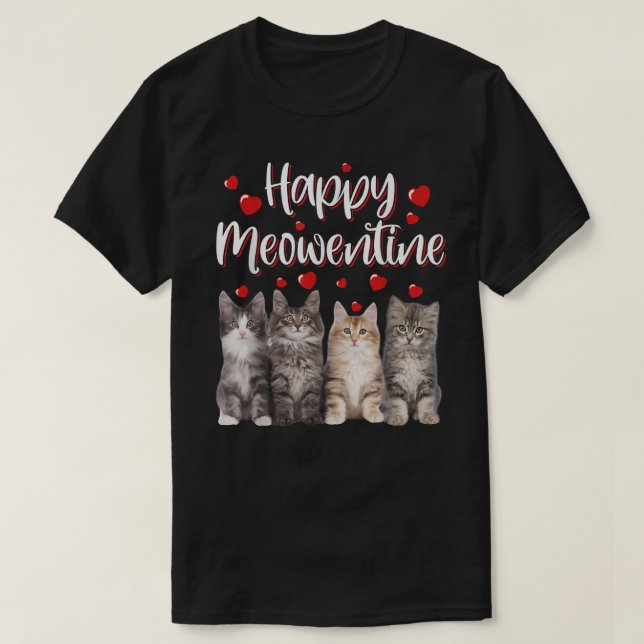 Camiseta Feliz Día de San Valentín 2022 lindo Gatos Kitten  (Diseño del anverso)