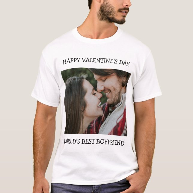 Camiseta Feliz Día de San Valentín a la mejor foto de Perso (Anverso)