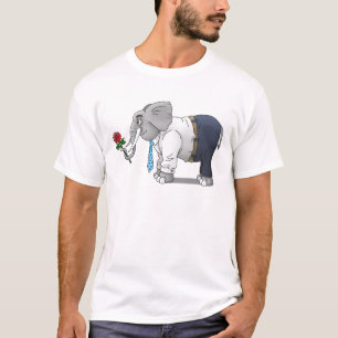 Camiseta Feliz día de San Valentín a los elefantes