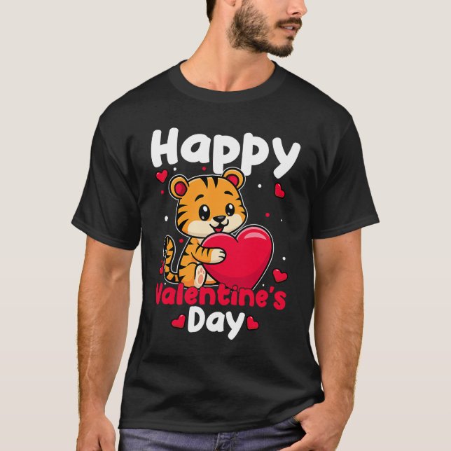 Camiseta Feliz Día de San Valentín a los Rosas con flores n (Anverso)