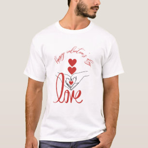 Camiseta Feliz Día de San Valentín - Amor - Corazón y manos