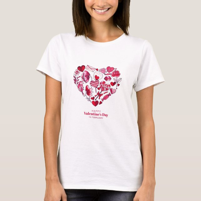 Camiseta "Feliz Día de San Valentín - Amor romántico" (Anverso)