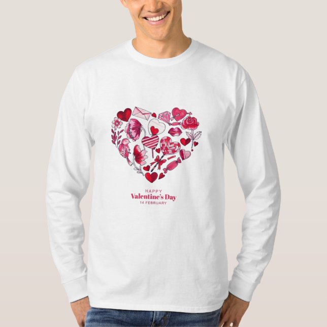 Camiseta "Feliz Día de San Valentín - Amor romántico" (Anverso)