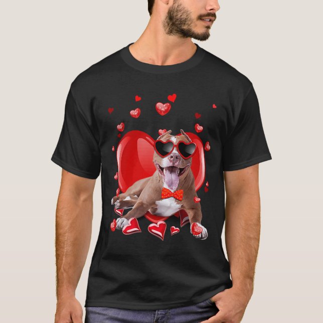Camiseta Feliz Día de San Valentín Bulldog de foso V Día (Anverso)
