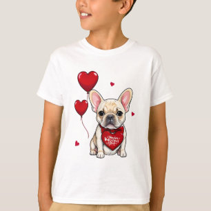 Camiseta ¡Feliz Día de San Valentín! Bulldog francés lindo