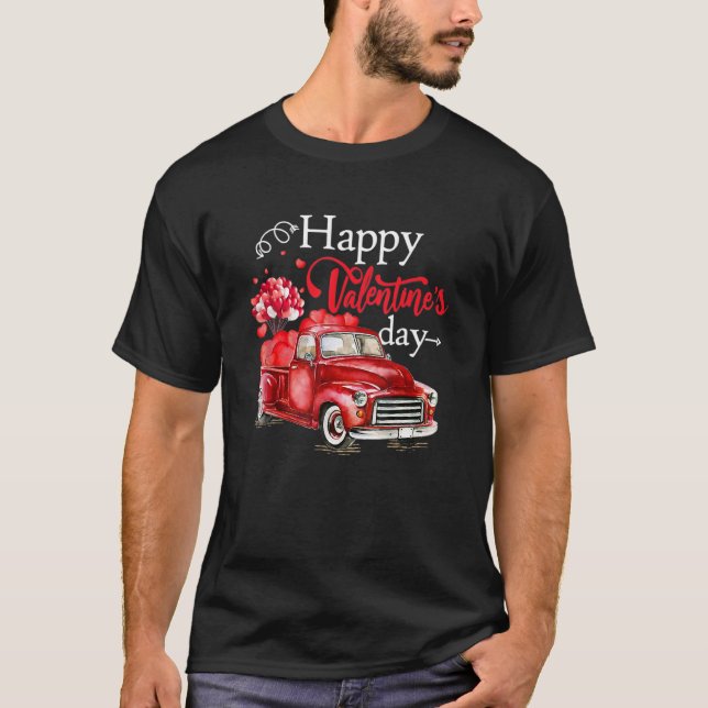 Camiseta Feliz Día De San Valentín Camión Con Amor Al Gato  (Anverso)