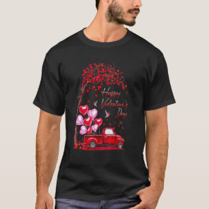 Camiseta Feliz Día de San Valentín, camionetas rojas corazó