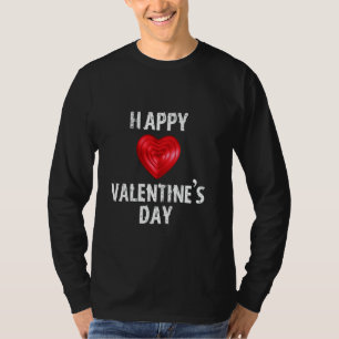 Camiseta Feliz día de San Valentín con Corazones Rojos