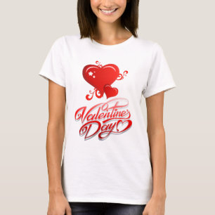 Camiseta feliz día de San Valentín con corazones rojos