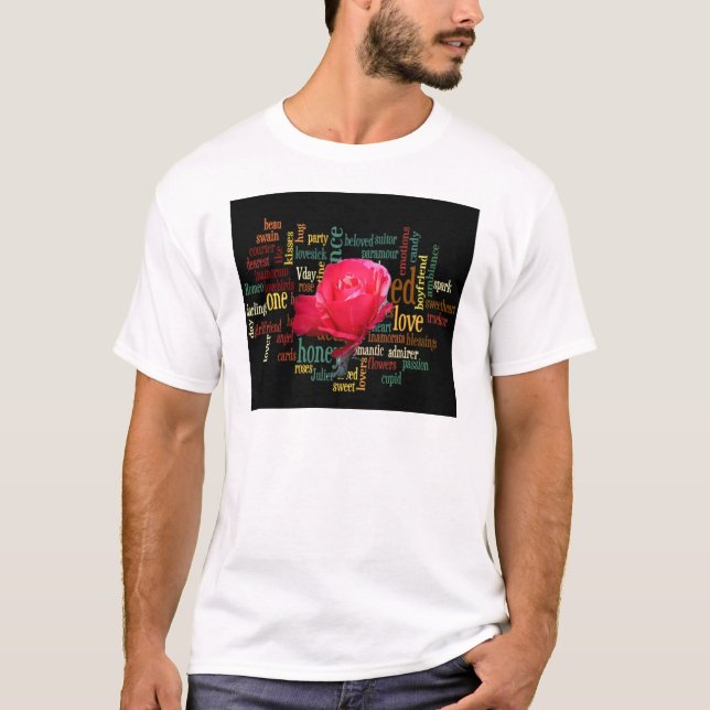 Camiseta Feliz Día de San Valentín con elegantes rosas roja (Anverso)