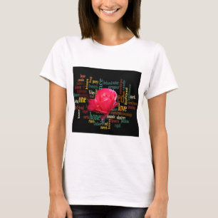 Camiseta Feliz Día de San Valentín con elegantes rosas roja