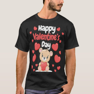 Camiseta Feliz Día de San Valentín Corazón de Oso Corazón d