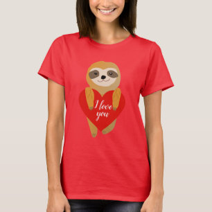 Camiseta Feliz Día de San Valentín   Corazón lindo Sloth
