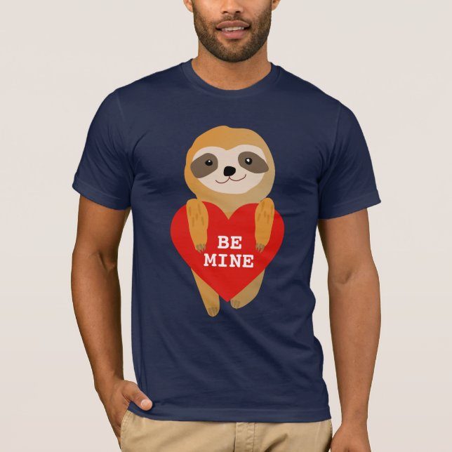 Camiseta Feliz Día de San Valentín | Corazón lindo Sloth (Anverso)