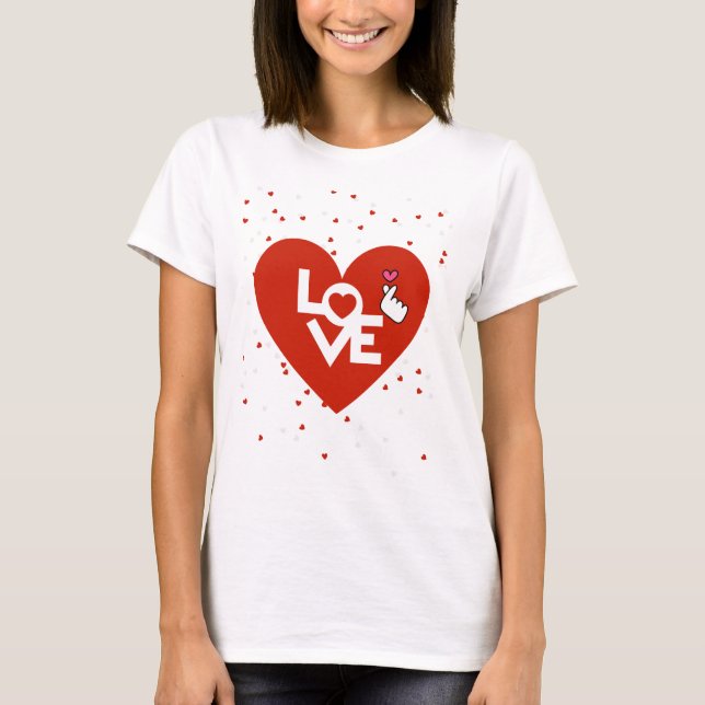 Camiseta Feliz Día de San Valentín Corazón Negro (Anverso)