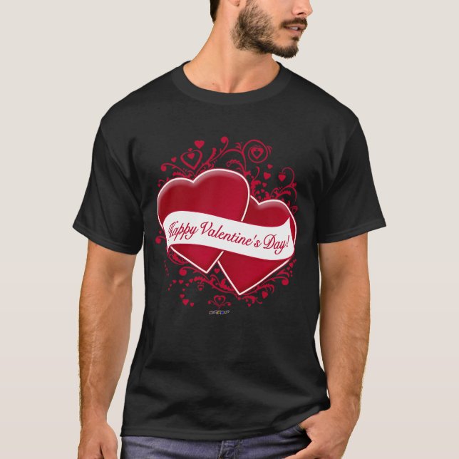 Camiseta ¡Feliz Día de San Valentín! Corazones rojos (Anverso)