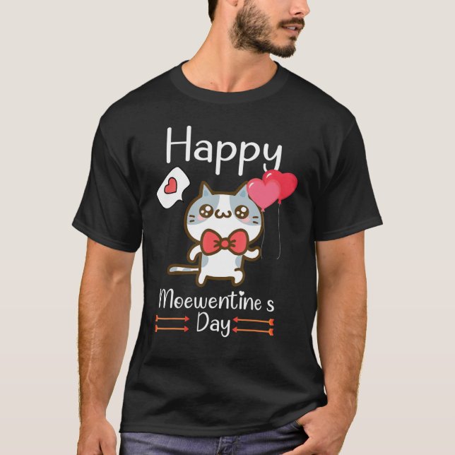 Camiseta Feliz Día de San Valentín de Meowentine para el ki (Anverso)