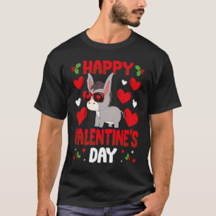 Camiseta Feliz Día de San Valentín Donkey Heart Love Animal