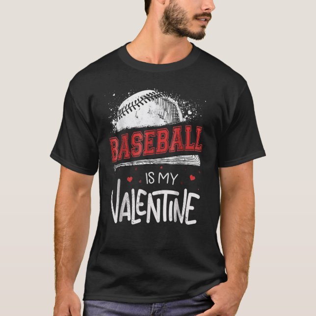 Camiseta Feliz Día de San Valentín, el béisbol es mi San Va (Anverso)