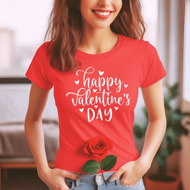 Camiseta Feliz Día de San Valentín, elegante y de moda (Stylish and Trendy Happy Valentine's Day T-Shirt)