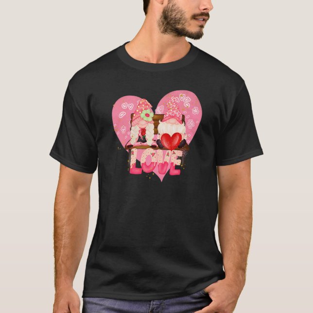 Camiseta Feliz Día de San Valentín Gnome Amo Funny Hombres  (Anverso)