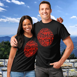 Camiseta Feliz Día de San Valentín, guión de texto