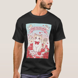 Camiseta Feliz día de San Valentín Katakana japonés Anime G