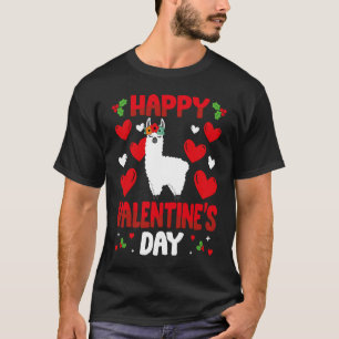 Camiseta Feliz Día de San Valentín Llama animal de amor al 