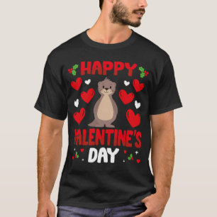 Camiseta Feliz Día de San Valentín Mar Otter Heart Love Ani
