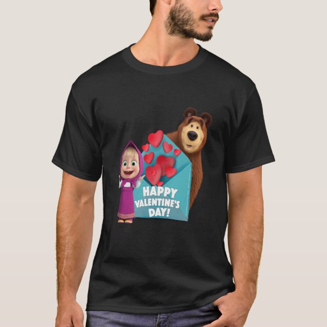 Camiseta Feliz Día de San Valentín Masha y el oso (Anverso)