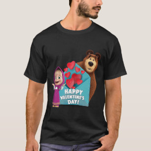 Camiseta Feliz Día de San Valentín Masha y el oso
