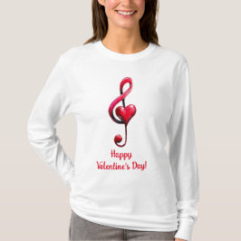 Camiseta Feliz Día de San Valentín Música de Amor